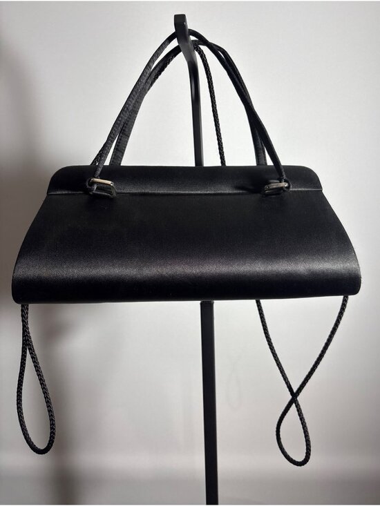La Regale Handbags - La Regale Black Formal Evening Vintage Clutch Crossbody Shoulder Strap Purse